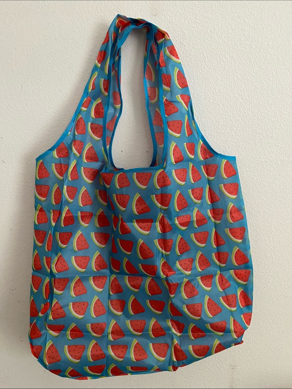 Reusable Watermelon Print Tote Bag - Blue